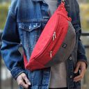 czerwono - szara damska nerka XXL