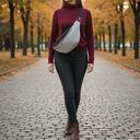 Duża nerka damska welurowa pikowana NS05xxl -001