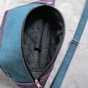 Nerka XXL ciemny fiolet z turkusem - nerkoplecak i saszetka handmade