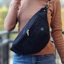 upcyklingowa czarna jeansowa nerka XXL