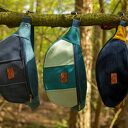 Niebieska nerka patchworkowa - saszetka damska handmade