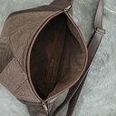 Brązowa patchworkowa nerka XXL handmade
