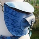 Nerka SKÓRA NATURALNA błękity etno wzory aztec