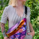 Fioletowa nerka damska w kwiaty PURPUROWA FUZJA