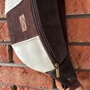 Brązowa Neka Patchwork Saszetka - nerka damska handmade