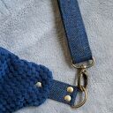 granatowa nerka XXL z łączonych tkanin