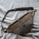 Nerka XXL ciemna oliwka z szarością - duża torebko-nerka handmade 