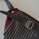 Damska nerko-torebka na rower - pojemna saszetka handmade z tapicerskiego sztruksu