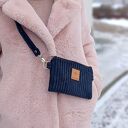 Czarna sztruksowa mini nerka na telefon i drobiazgi