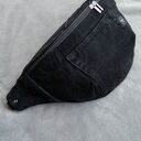 upcyklingowa czarna jeansowa nerka XXL