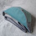 welurowa nerka XXL szałwia z szarym