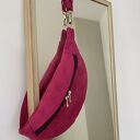 Wegańska nerka handmade fuksja Alicante z zamszu syntetycznego