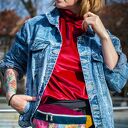 Różowa nerka na lato KOLOROWY KWIAT