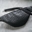 Czarna patchworkowa nerka XXL (nerkoplecak) - skrawkowa saszetka handmade