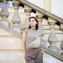 Nerka XL ze skóry naturalnej beżowa Musslico - crossbody