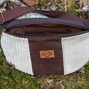 Brązowa Neka Patchwork Saszetka - nerka damska handmade