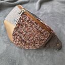 Patchworkowa damska nerka XXL z weluru - handmade