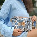 Pikowana torebko nerka z weluru Lizbona