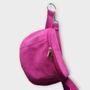 Duża zamszowa nerka fuksja - skóra naturalna (belt bag)