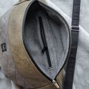 Nerka XXL ciemna oliwka z szarością - duża torebko-nerka handmade 