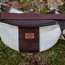 Brązowa Neka Patchwork Saszetka - nerka damska handmade