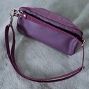 fioletowa mini saszetka z łączonych tkanin