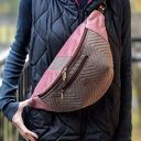 brązowo - różowa nerka XXL