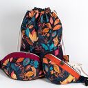 Kolorowa nerka damska handmade z korkiem - Kolorowy Ogród