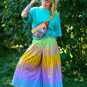Fioletowa nerka damska w zebrę - oryginalna saszetka handmade