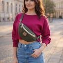 Sztruksowa nerka damska Khaki