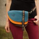 Aria nerka/torebka skórzana czarna turkusowa