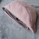 welurowa damska nerka XXL w odcieniach różu