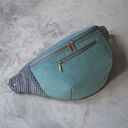 welurowa nerka XXL szałwia z szarym