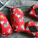 Zestaw saszetka na smaczki i woreczki # buldog czerwony