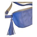 Duża lazurowa nerka damska U'POLKA, skóra naturalna