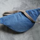 Upcyklingowa jeansowa nerka XXL - duża saszetka na ukos handmade