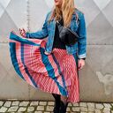 Czarna nerka skórzana w patchworku - pojemna saszetka z naturalnej skóry