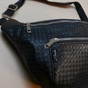 Duża nerka plecionka unisex czarna - Zobag