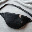 upcyklingowa czarna jeansowa nerka XXL