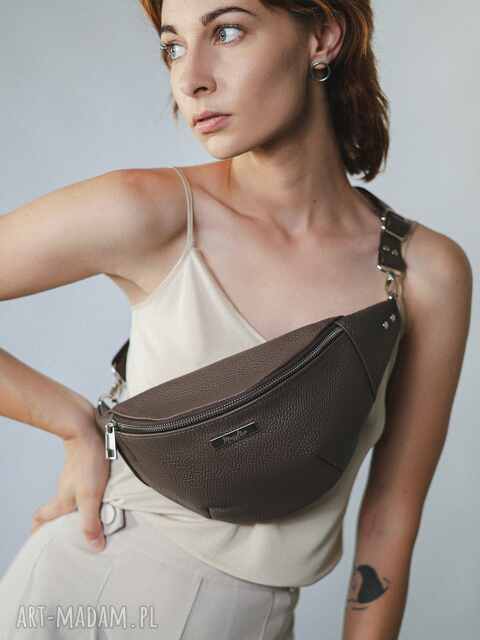 Nerka XL skóra naturalna w kolorze taupe