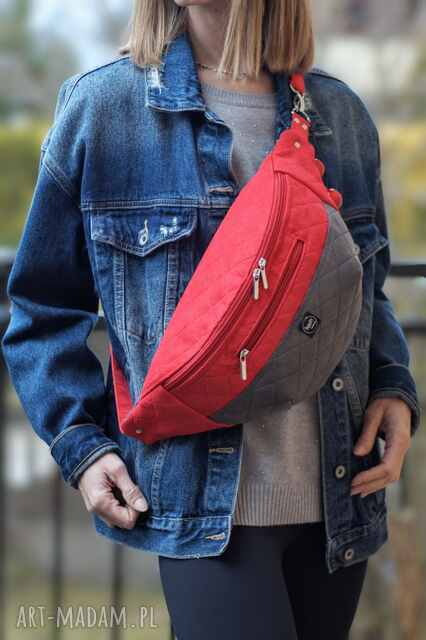 czerwono-szara damska nerka XXL