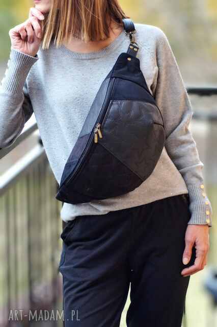 czarna patchworkowa damska nerka XXL