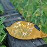 żółte haftowana nerka musztardowa z haftem kwiatowa łąka kwiaty saszetka