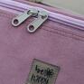 różowo beżowa welurowa nerka XXL - mini plecak pojemna saszetka na prezent