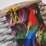 Nerka biodrowa na ramię - kolorowa papuga torebka na pas saszetka wodoodporna handmade