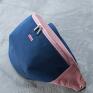pluszowa granatowo różowa nerka XXL mini plecak