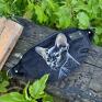 nerki: z kotem Sfinks haftowana czarna - pojemna