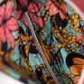 Brązowo musztardowa damska w kwiaty Zacna Biodronośka - biodrowa nerka handmade
