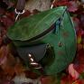 zielona nerka dmuchawce praktyczna torebka na pas uszyta z zielonych skór naturalnych
