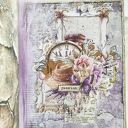 Lawendowy junk journal A5 - ręcznie robiony notes z kieszonkami